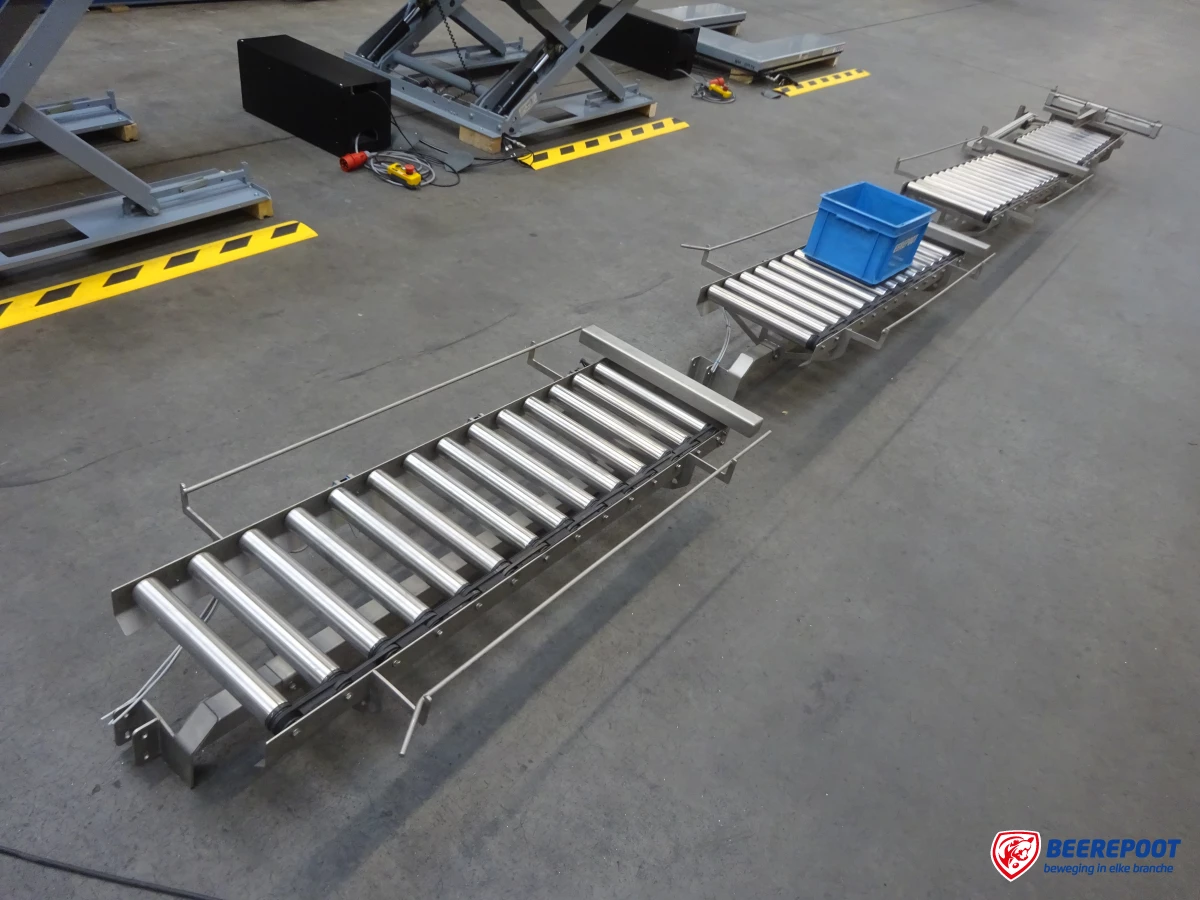 Rollenbaan, drive, RVS